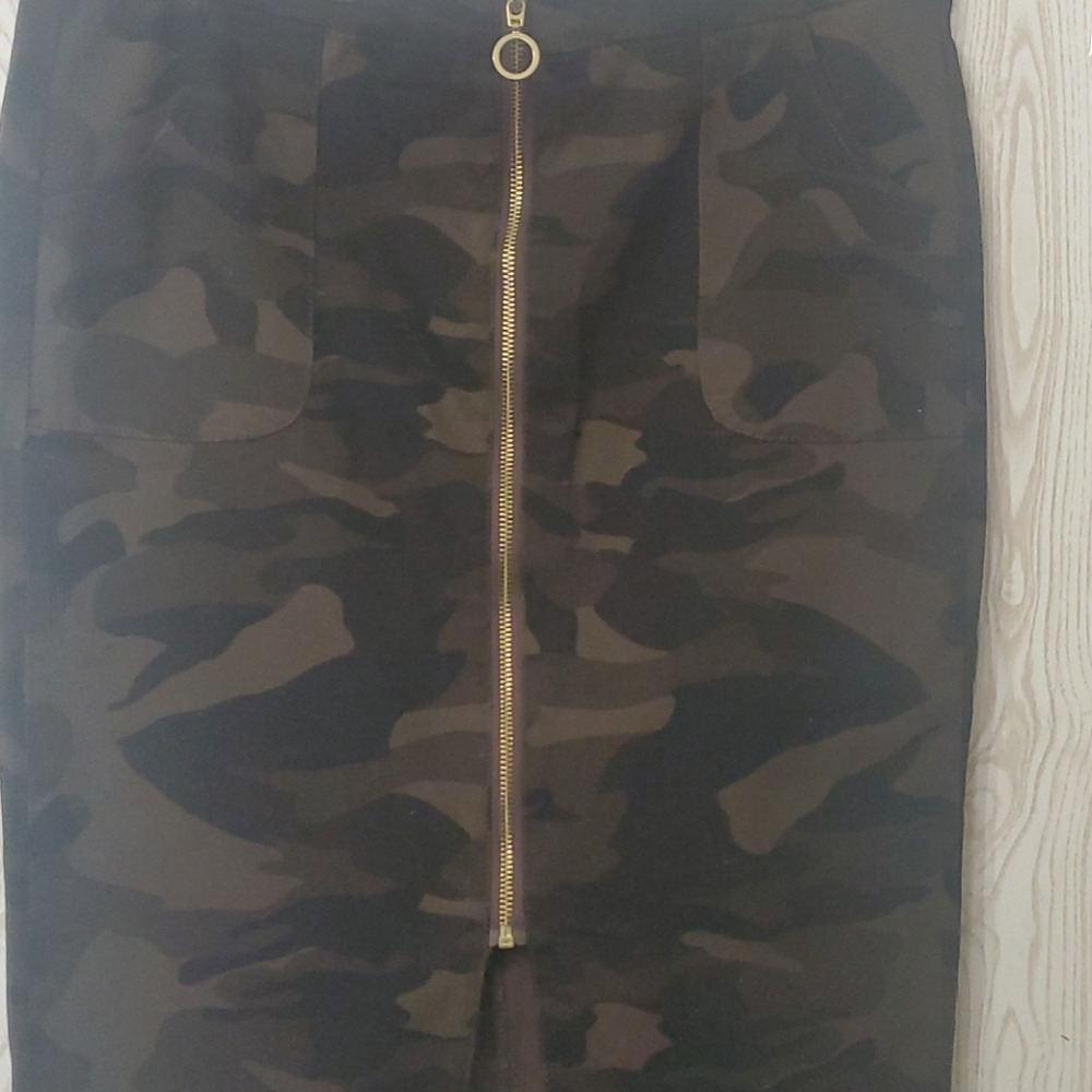 NYC SKIRT ARMY TYPE LOOK WITH ZIP 18 - Picture 3 of 12